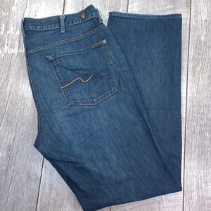 7 For All Mankind Austyn Jeans Mens 38 Blue Relaxed Straight Leg Denim